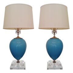 Pair of 50s Murano Glass Table Lamps