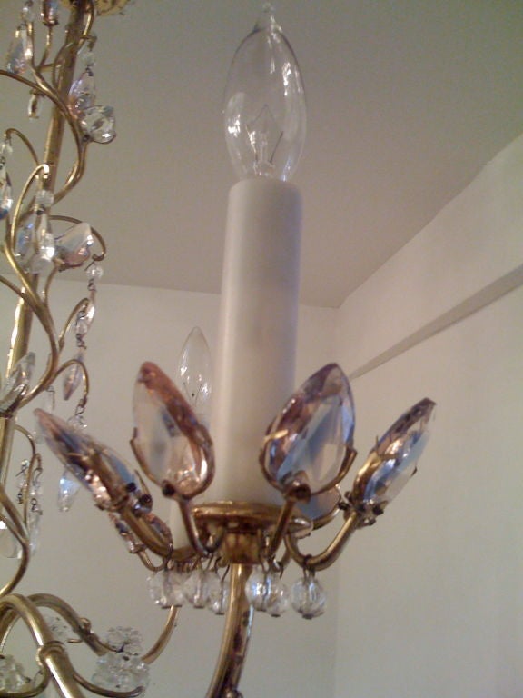 Mid-20th Century Jl Lobmeyr Colored Crystal Chandelier For Sale