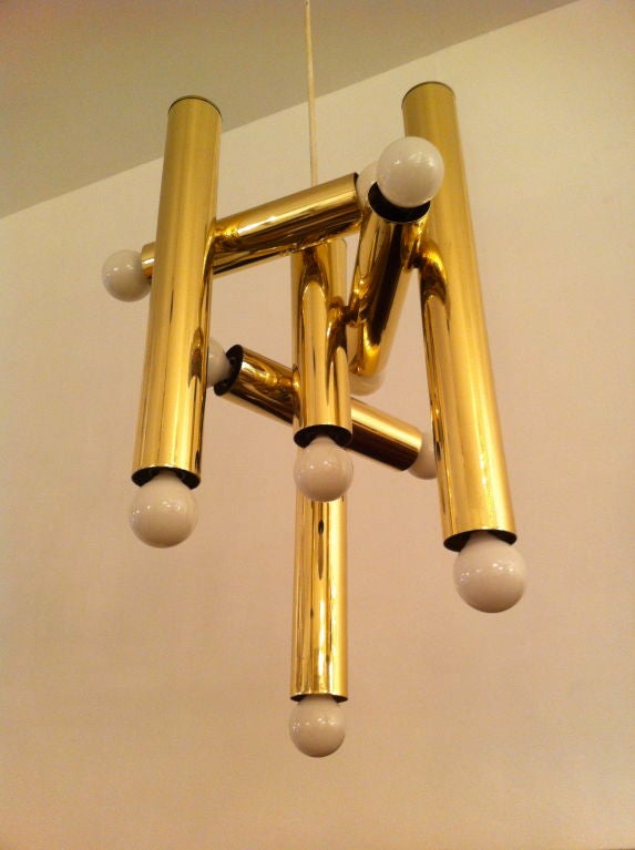 Brass Italian Sculptural Light