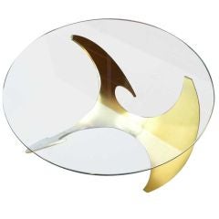 Vintage High Style Gold Propeller Cocktail Table