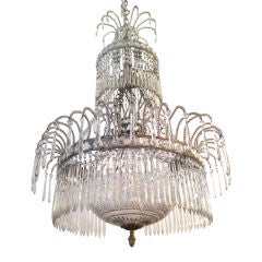 French Art Deco Crystal Chandelier