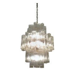 Large Italian Mazzega Glass Chandelier