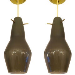 Pair of Swedish Holmegaard Glass Ceiling Lights