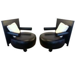 Pair of Antonio Citterio 80's Leather Chairs (3)