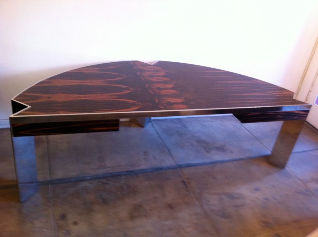 Mid-Century Modern Pace Collection Macassar Mezzaluna Desk