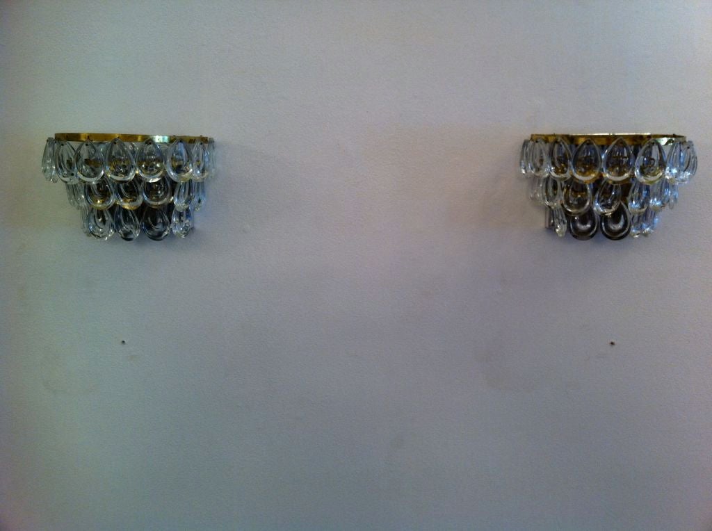 Brass Pair of Austrian Palwa 1950s Sconces
