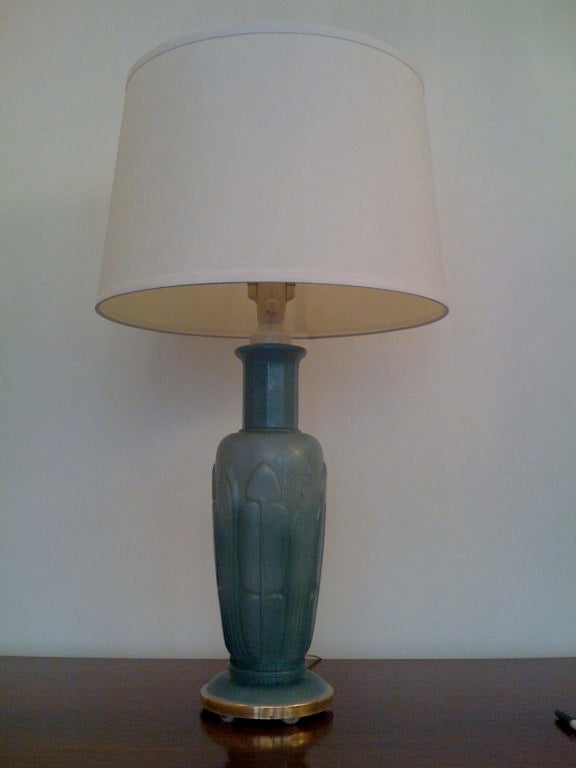 American Pair of 1940s Glass Table Lamps