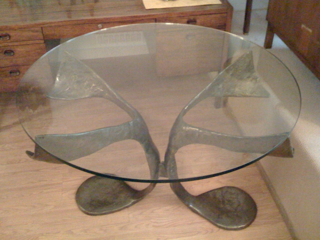 Late 20th Century Bronze Center/ Dining Table by Claude Victor Boeltz
