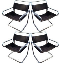 Four Dunbar Chrome Chairs