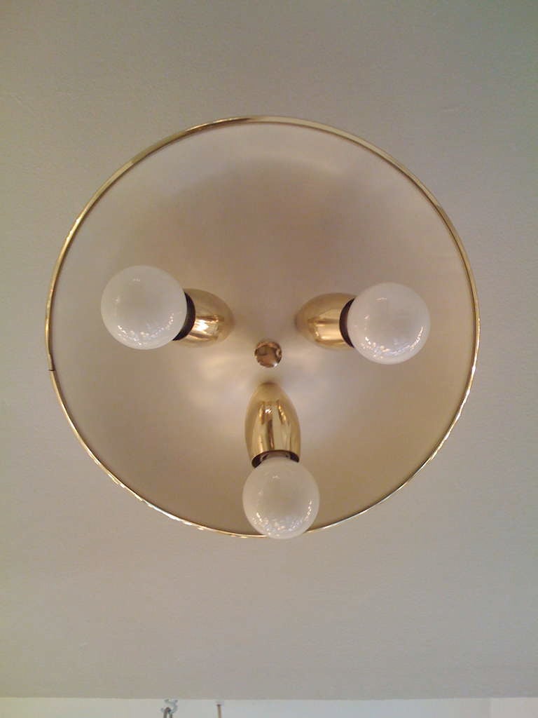 Brass Italian 1950s Flush Light For Sale