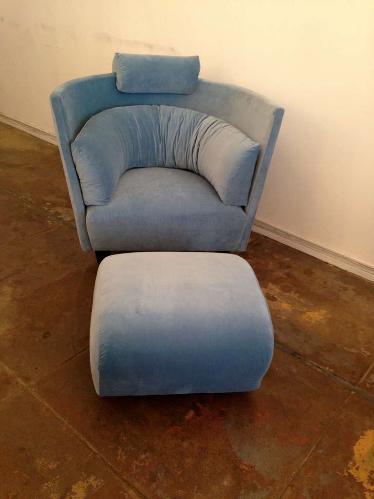 French 80's Club Chair and Ottoman
