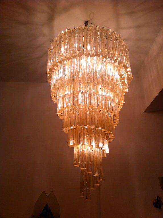 Gold Venini Glass Chandelier 1