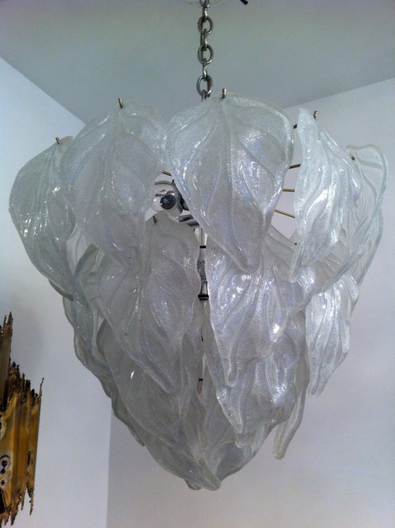 leaf glass chandelier