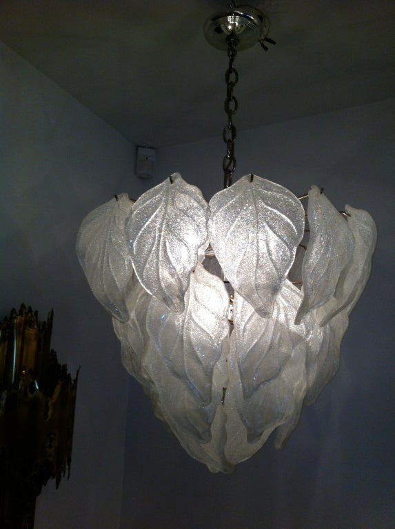 glass leaves chandelier