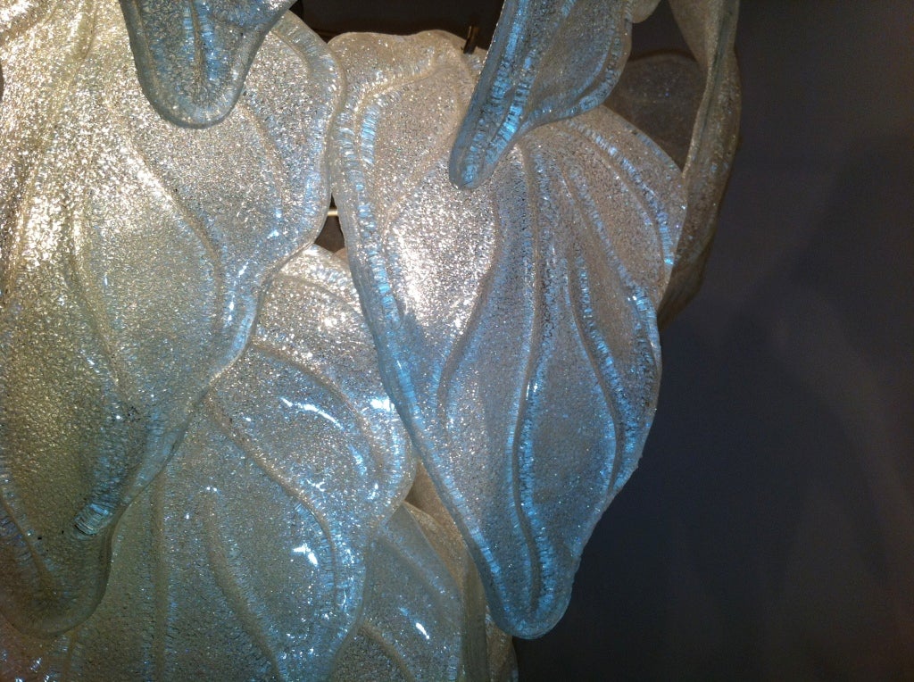 Italian Murano Glass Leaf Chandelier