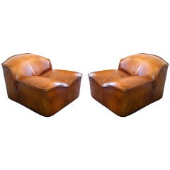 One 70's leather Pace Collection Chairs (1)