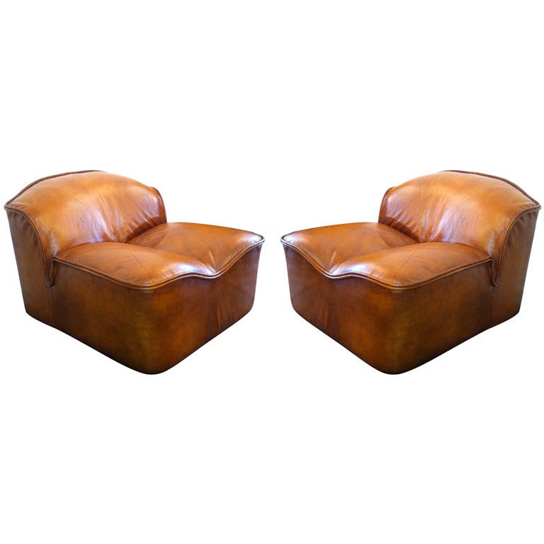 One 70
s leather Pace Collection Chairs (1)