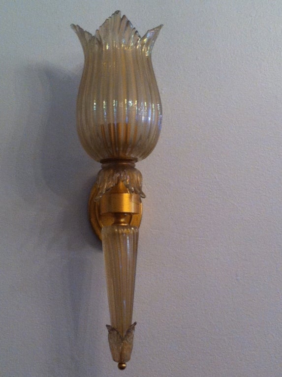 A Barovier & Toso Murano Glass Sconce 1