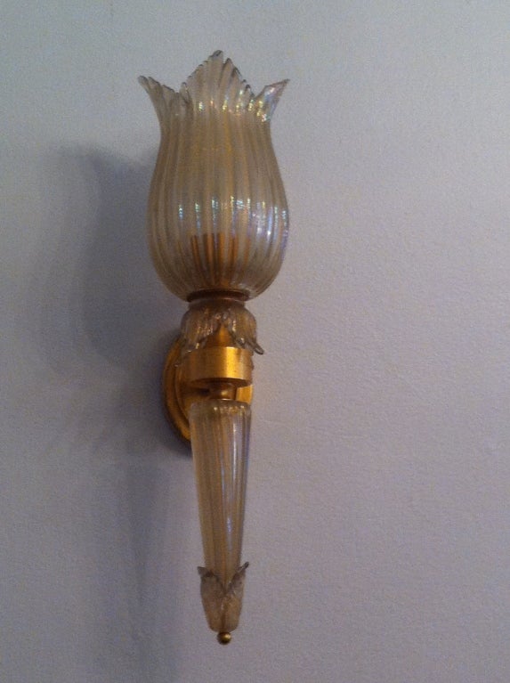 A Barovier & Toso Murano Glass Sconce 2