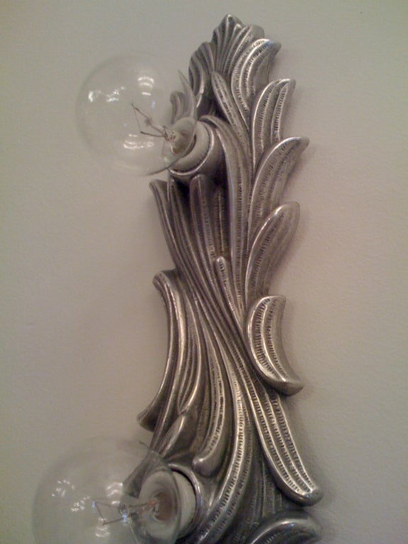 Silvered Large 60's Wall light/Sconce For Sale