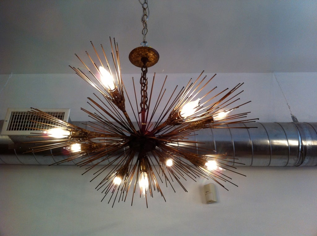 Twig Chandelier - Chandelier Rustic Bronze Branch Design 6 Light Amber