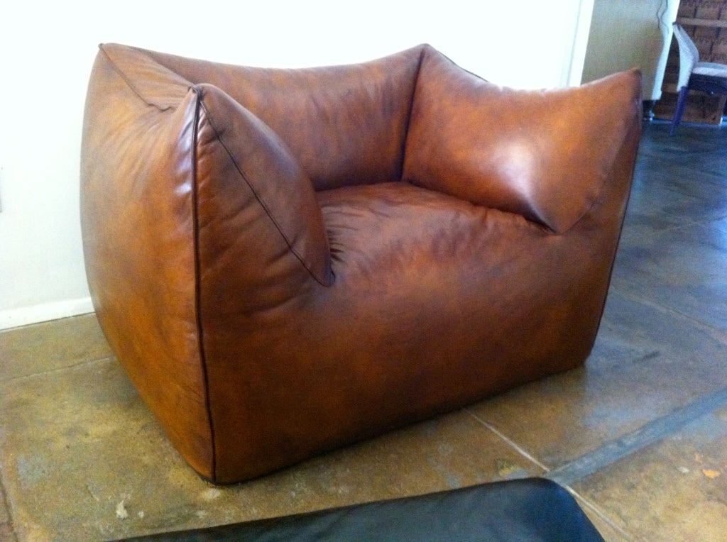 A pair of brown leather 