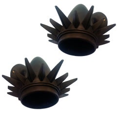 Pair of 1950s Atomic Outdoor  Wall Lights