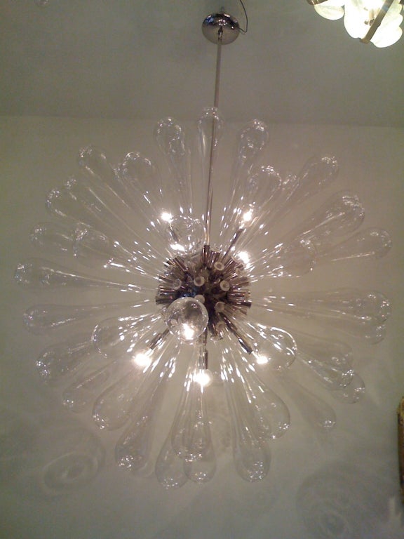 Italian Large Murano Blown-Glass Chandelier For Sale