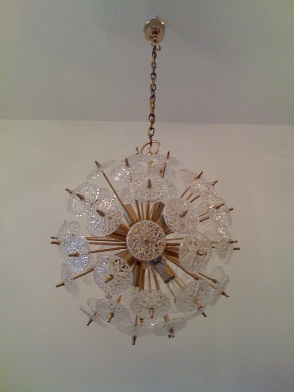 Pair of Belgian Snowflake Chandeliers
