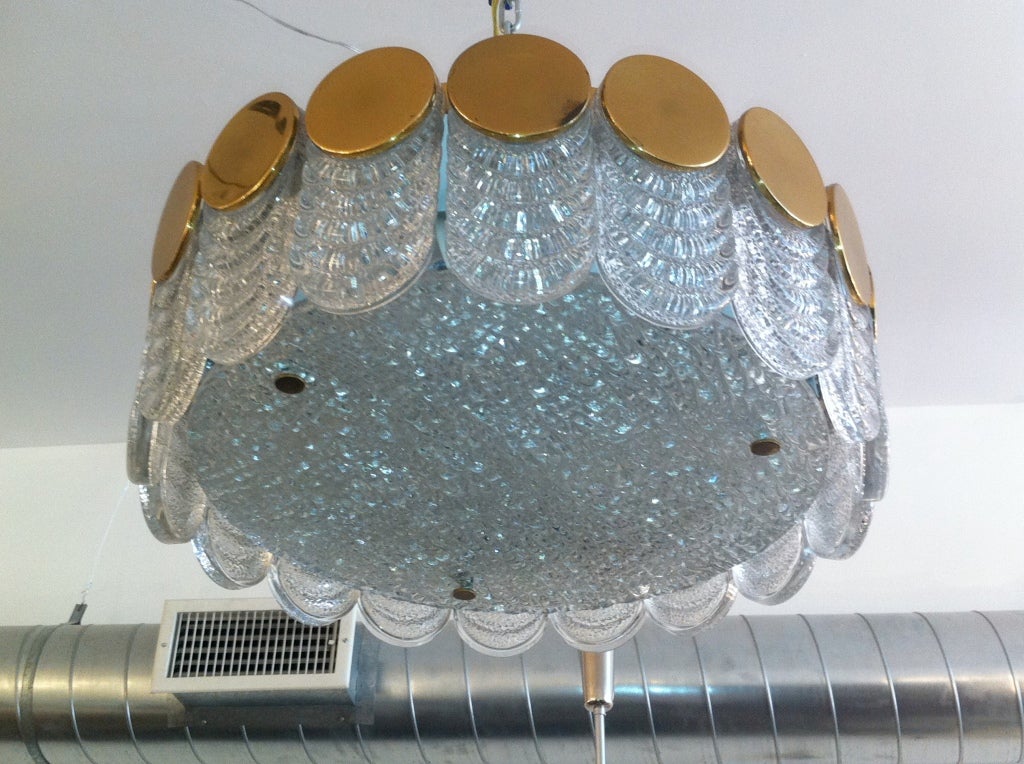 Austrian 70's Flush/Hanging Glass Ceiling Light
