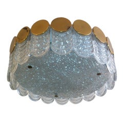 Austrian 70's Flush/Hanging Glass Ceiling Light