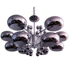 Grand 70's Italian Chrome Chandelier