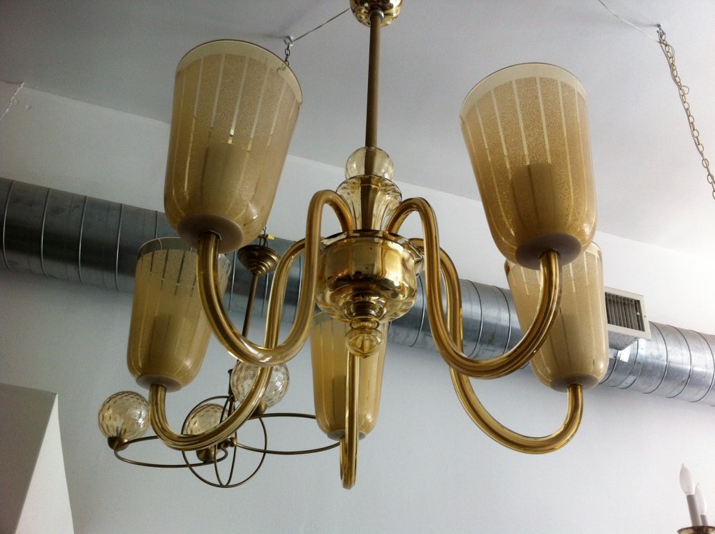 Lampadario austriaco in vetro Deco in vendita 4