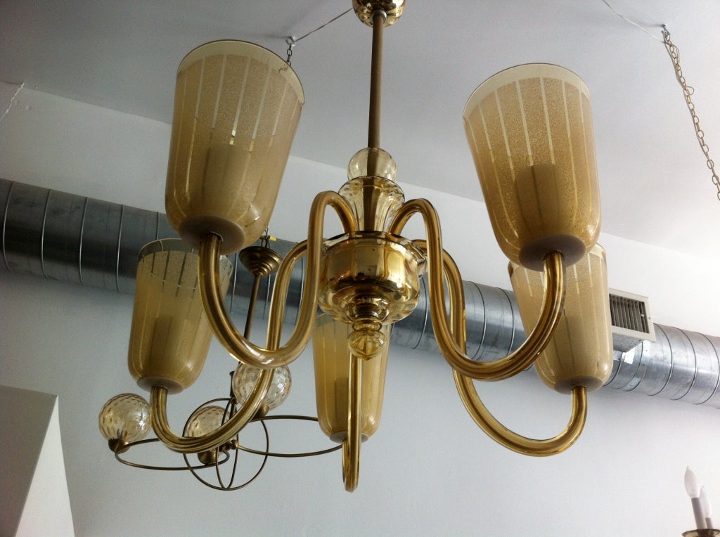 Austrian Deco Glass Chandelier For Sale 6