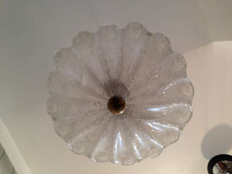 Italian Barovier 1940s Blown Glass Pendant