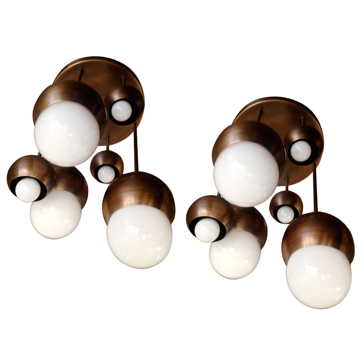 Pair of Italian '60s "Space Age" Ceiling Lights