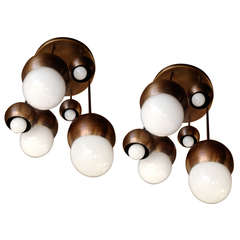 Pair of Italian '60s "Space Age" Ceiling Lights