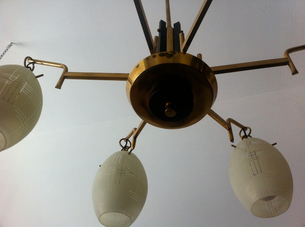 Italian 50's Modern Chandelier For Sale 3