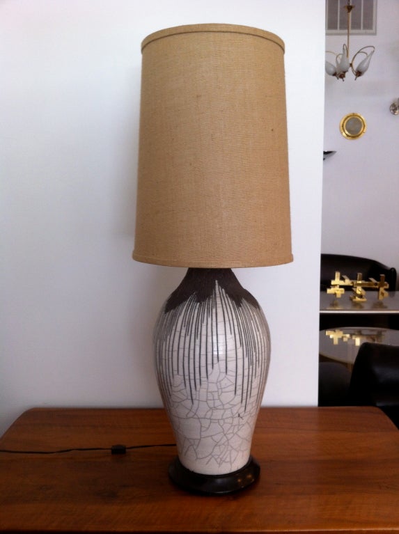 Large California Art Pottery Table Lamp