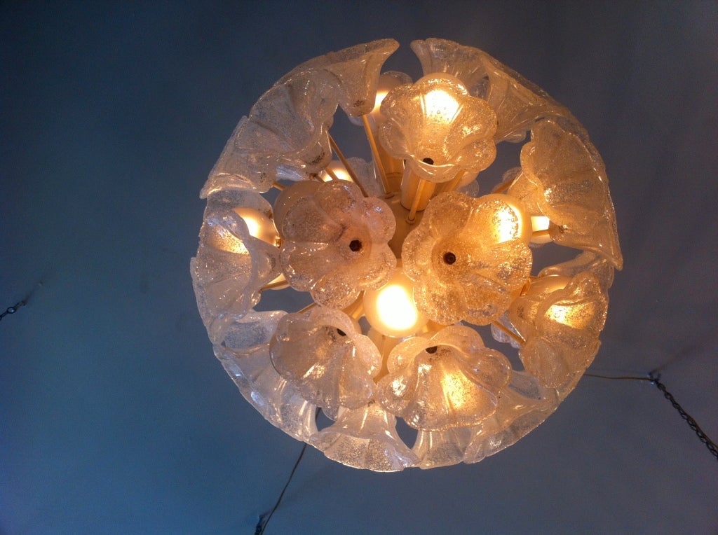 suspension fleur verre