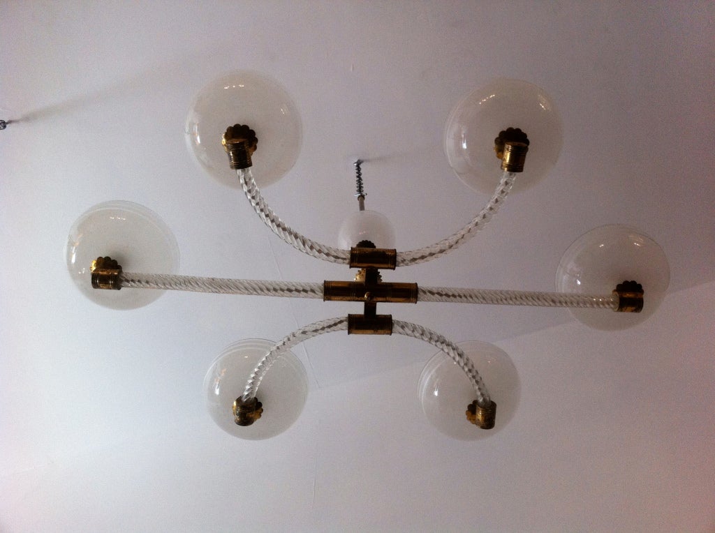 1930's Barovier Murano Glass Chandelier In Good Condition In New York, NY