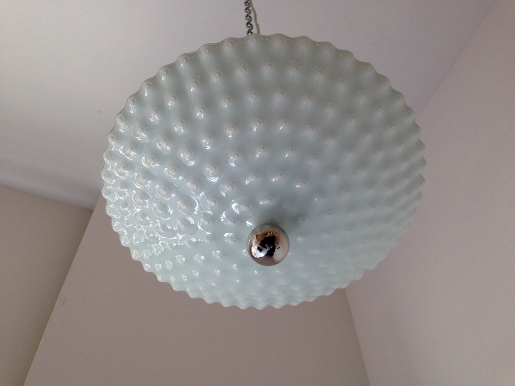 Art Deco Glass Flush Ceiling Light (4) In Excellent Condition In New York, NY