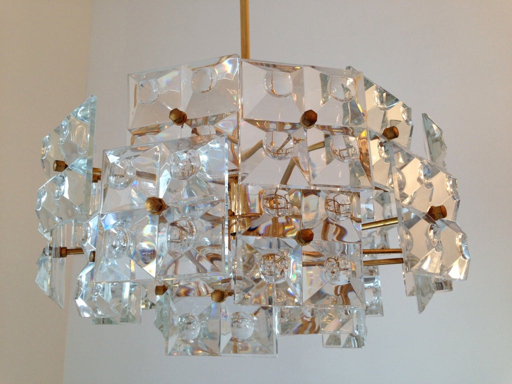 Brass Kinkeldey Austrian Crystal Chandelier