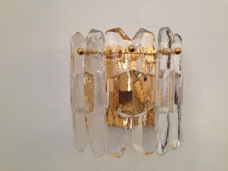 Kalmar 1960s Glass Wall Light In Excellent Condition In New York, NY