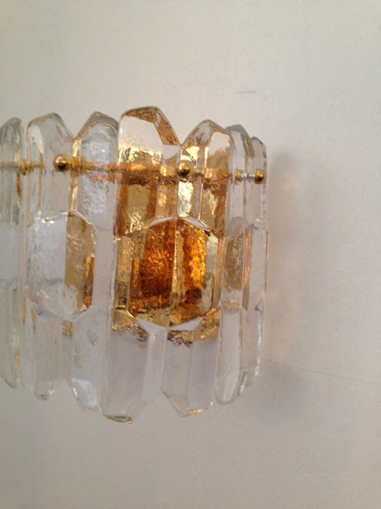 Mid-Century Modern Kalmar 1960s Glass Wall Light