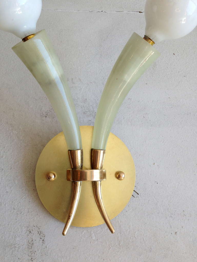 Pair of Barovier Italian Murano Glass 1940s Sconces In Excellent Condition In New York, NY