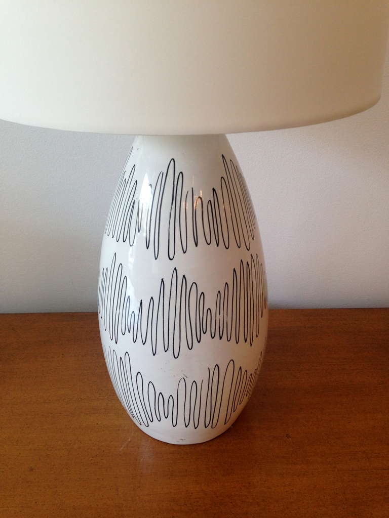 Ceramic Pair of Studio Italian 50's Table Lamps