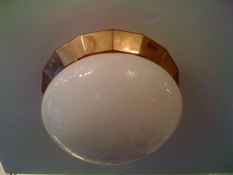 20th Century Austrian Secessionist Flush Ceiling Light
