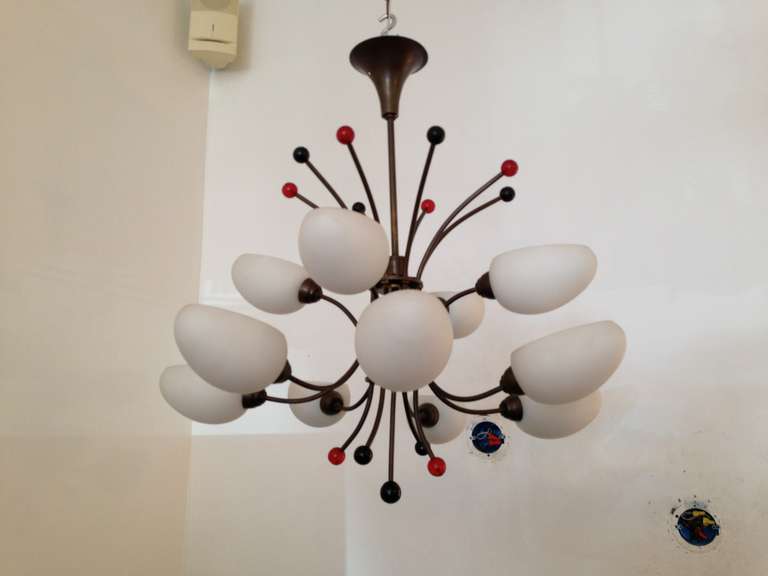Mid-Century Modern French 1960s Whimsical Chandelier For Sale
