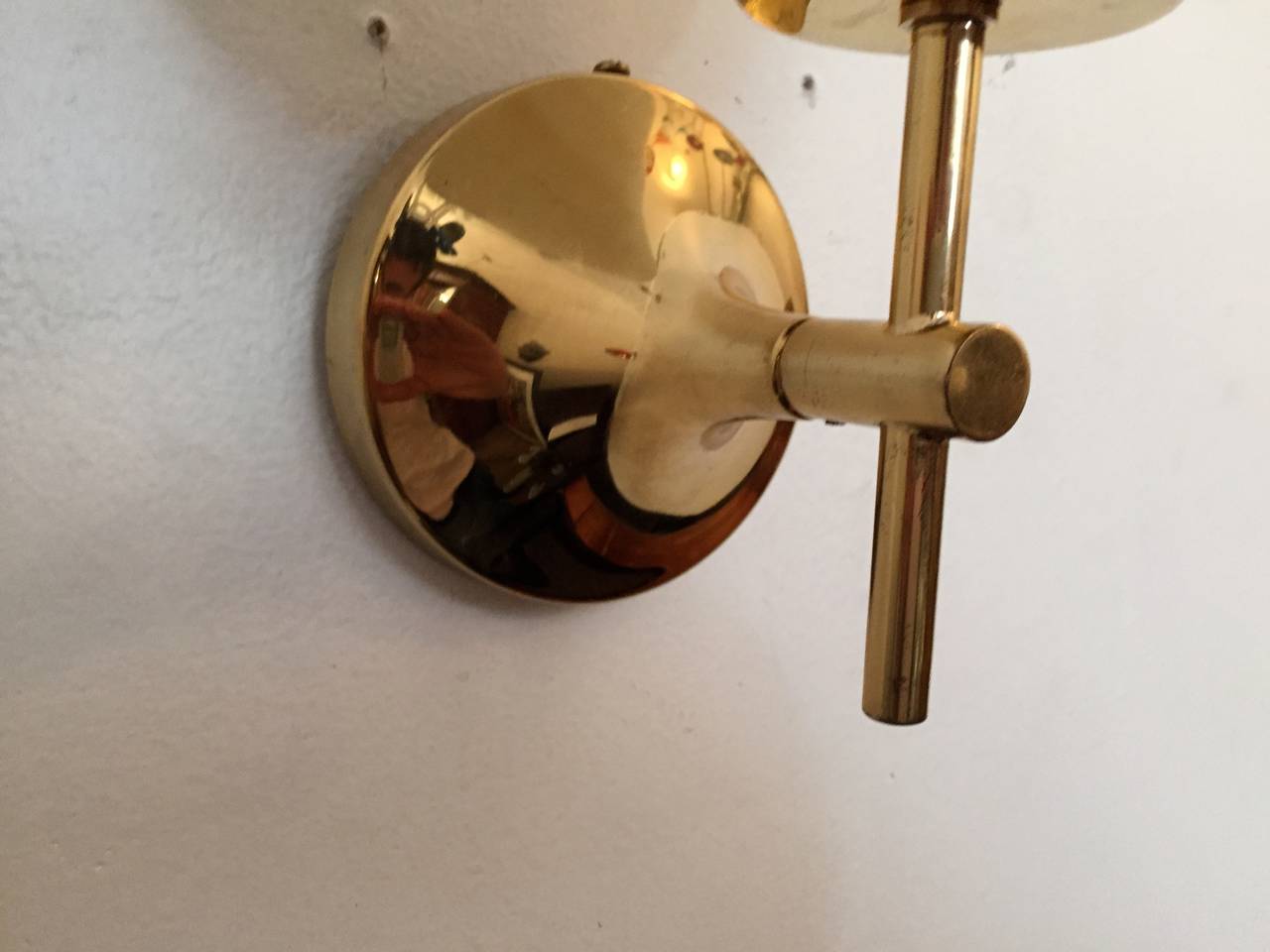 Pair of Golden Swiss 1960s Wall Lights at 1stdibs